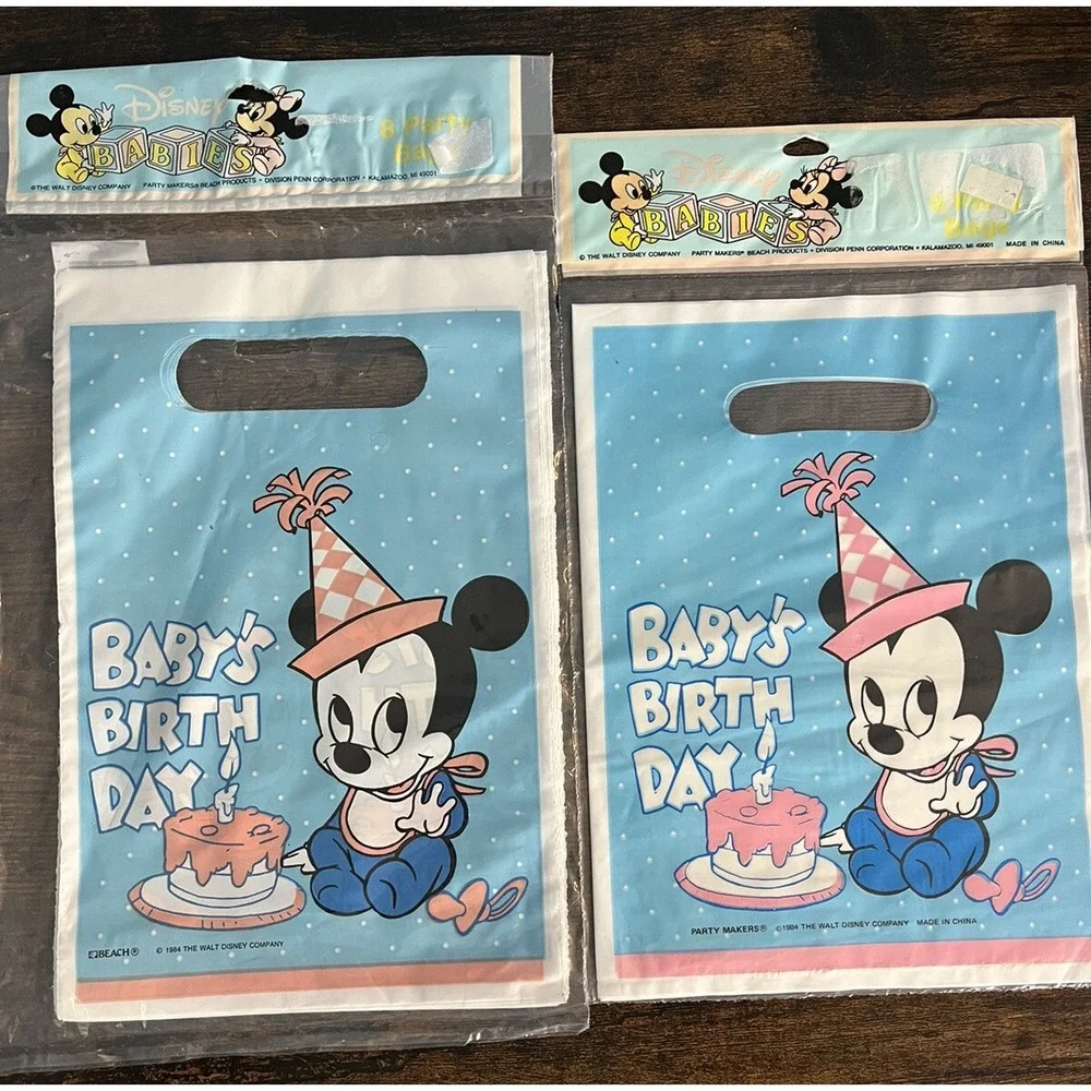 Vintage Disney Babies Baby Mickey Birthday Party Favor Loot Bags 16 Count